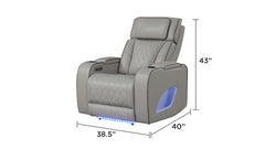 Fortuner Modern Style Upholstery Recliner Chair Made with Wood & Massage Function Included-Gray same as G150109104 (NJ inventory)