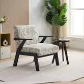 Mid-Century Modern Lounge Armchair -Seat Cushion - for Living Room, Study(Beige+Grey)
