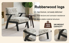 Mid-Century Modern Lounge Armchair -Seat Cushion - for Living Room, Study(Beige+Grey)