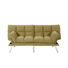 Multifuctional Sofa Bed, Foldable 2-Seater Sofa, Corduroy Fabric, Suitable for Living Rooms & Apartments (Yellow)