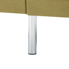 Multifuctional Sofa Bed, Foldable 2-Seater Sofa, Corduroy Fabric, Suitable for Living Rooms & Apartments (Yellow)