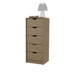 FM FURNITURE Olijato 5-Drawer Dresser for Nurseries and Bedrooms 鈥 Modern Space-Saving Storage, Natural Oak