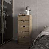 FM FURNITURE Olijato 5-Drawer Dresser for Nurseries and Bedrooms 鈥 Modern Space-Saving Storage, Natural Oak