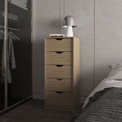 FM FURNITURE Olijato 5-Drawer Dresser for Nurseries and Bedrooms 鈥 Modern Space-Saving Storage, Natural Oak