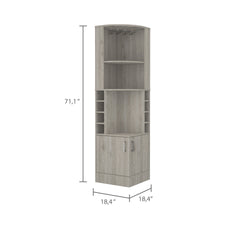Seattle Bar Cabinet, Eight Bottle Cubbies, Two Large Open Shelves