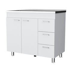 Darien Base Cabinet, Double Door Cabinet, Three Drawers, Four Legs