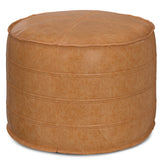 Brody - 20" Round Pouf - Distressed Brown