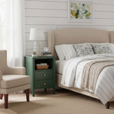Winston 2-drawer storage Nightstand - Vintage Green