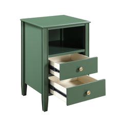 Winston 2-drawer storage Nightstand - Vintage Green