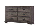 1pc Contemporary Six Drawers Dresser Bed Side Cabinet Wooden Furniture Rustic Gray Color