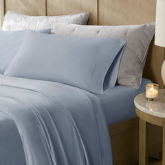 4-Piece King Stretch Jersey Sheet Set,Blue