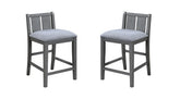 Graham Set of 2 Gray Finish Upholstered Seat 20" Counter Height Chair