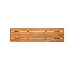 Outdoor 1pcs Acacia Wood Bench,Teak Finish+ Grey Wicker