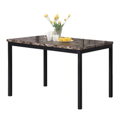 Noyes Metal Dining Table with Laminated Faux Marble Top