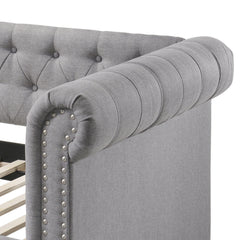 Justice Smoke Gray Fabric Daybed W/Trundle (Twin)
