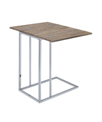 Danson Weathered Oak & Chrome Finish Accent Table