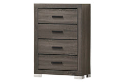 Modern Transitional Style 1pc Wooden Chest Bar Handle Gray Finish Bedroom Furniture
