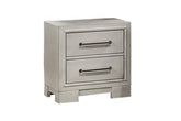 Modern Farmhouse Style 1pc Nightstand Square Legs Sleek Handles Antique White Finish Bedroom Furniture