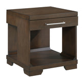 Modern Design End Table Espresso Finish Dovetail Drawer Open Shelf Contemporary Living Room Wooden Furniture 1pc