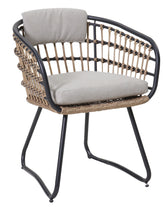 Outdoor Wicker Dining Chairs Set of 2, Patio Dining Chairs with Cushions, Rattan Dining Armchairs for Lawn, Garden, Poolside, Backyard, Porch, Beige