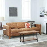 Furnish Home Store London 39'' Solid Wood Rustic Coffee Cocktail Table for Living Rooms with Shelf