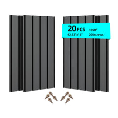 Metal Roof Panel length 42.5 IN Galvanized Roof Panels 20 PCS Waterproof Heavy Duty Metal Roof Panels for Outdoor House Storage Stables Patio Garages Sheds,Gray