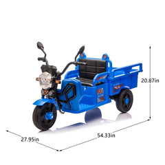 12V Kids Electric 3-Wheel Cargo Truck,2WD,Anti-Slip Wheels,Long Battery Life,Large Storage Space,Extra Wide Seat with LED Lights & Music,Stable Electric Trike for Toddlers,Recommended age: 3-6