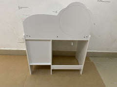 Kids Vanity Table with Mirror and Chair, Wooden Children's Dressing Makeup Desk with Storage Shelves, Study and Activity Table for Girls and Boys, Playroom Bedroom Furniture - White