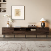 78 inch Modern TV Stand for TVs up to 85", Entertainment Center with Closed Storage & Cable Management, Soft-Closing Hinges, Iron Legs for Living Room