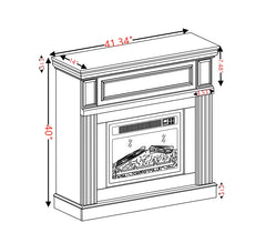 Only Mantel (NOT INCLUDED 23" FIREPLACE) -White,41.34"W*14"D*40"H