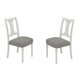 Tannen Set of 2 White and Gray Dining Side Chair