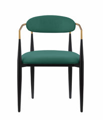 Modern Contemporary 2pcs Side Chairs Green Fabric Upholstered Ultra Stylish Chairs Set