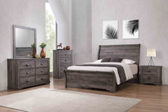 1pc Contemporary Two-Drawers Nightstand Bed Side Cabinet Wooden Furniture Rustic Gray Color
