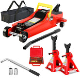 2 Ton Low Profile Floor Jack, 3t jack stand Tire Repair Kit L-Wrench Heavy Duty Steel Racing Floor Jack with Single Piston Quick Lift Pump, Floor Jack Lifting Range 3.3"-15.2"