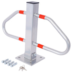 Parking bollard,pole barrier with lock ,car parking protection posts,home garage street decor ,parking barrier gray