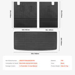 Truck Cargo Mat & Backrest Mat Custom Fit for Honda Pilot 2016-2022 & 2023-2024