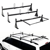 Ladder Roof Racks with Rear Roller, 3 Bars,800 lbs Capacity Heavy-Duty Steel Roof Racks for Van,for Vans with Rain Gutter Only