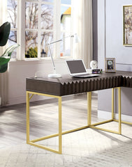 Transitional Two-tone Computer Desk Walnut, USB Port Lift Top Design And Concealed Drawer