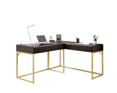Transitional Two-tone Computer Desk Walnut, USB Port Lift Top Design And Concealed Drawer