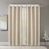 Blackout Indoor curtain grommets with coating, beige, 52*84 inch, 2 Panels