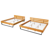 PINE WOOD BED FRAME KING SIZE,NATURAL & BLACK COLOR