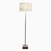 Minimalist Floor Lamp, Slim Standing Light with Neutral Shade for Contemporary Living Room & Bedroom Ambience Viora Marble Base Floor Lamp - Dark Brown and White 110V