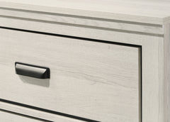 Contemporary 2-Drawer Nightstand End Table Beige White Finish Two Storage Drawers Bedroom Furniture