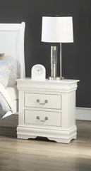 1pc Nightstand White Louis Philippe Solid wood English Dovetail Construction Antique Nickle Hanging Pulls