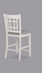 2pc Counter Height Upholstered Pub Chairs Dining Room Wooden Solid Wood Furniture Chalk Gray
