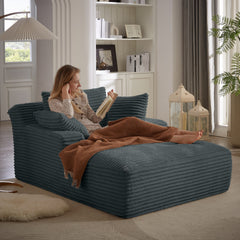 Oversized Chaise Lounge Chair Indoor, Corduroy Upholstered Modern Sofa Couch,No Assembly Required,Comfy Sleeper Sofa for Living Room,Office