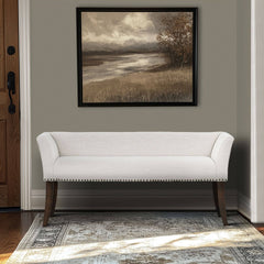 Welburn Upholstered Bench Cream