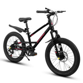 A20184 20 inch Mountain Kids Bike for Boys & Girls, Ages 6-12, 7-Speed with Front Suspension