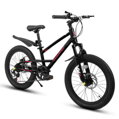 A20184 20 inch Mountain Kids Bike for Boys & Girls, Ages 6-12, 7-Speed with Front Suspension
