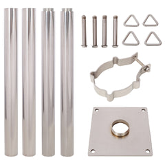 12FT Heavy Duty Stainless Steel Canopy Pole With Base Plate,Suitable for Garden,Yard,Patio,Playground